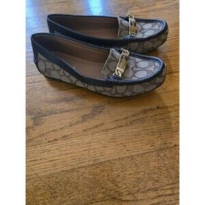 Coach Womens Olive Monogram Signature Loafers Shoes Brown Size 8B